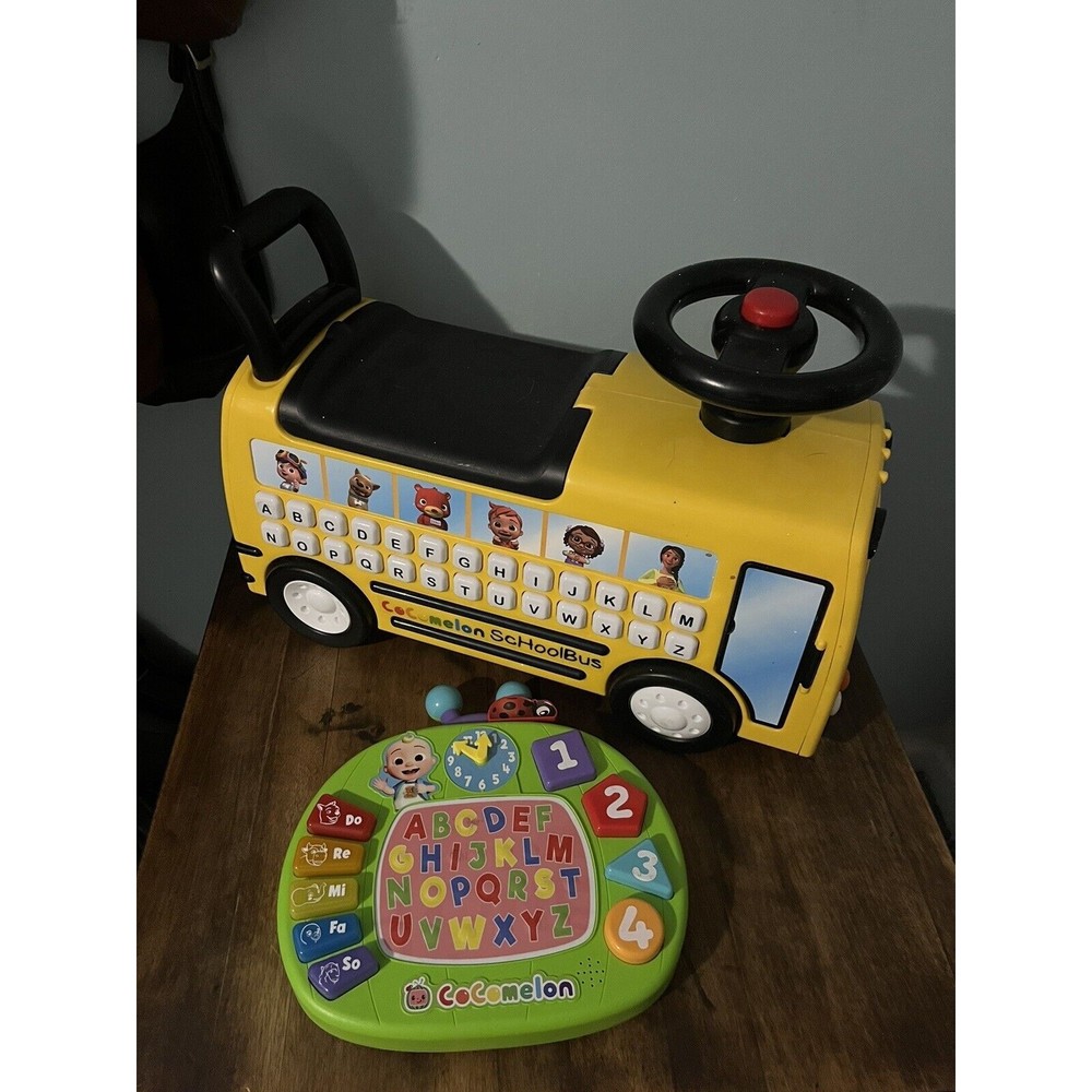 Spark. Create. Imagine. CoComelon School Bus Ride-on & Musical Busy Board